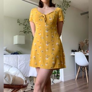 Yellow Floral Mini Dress